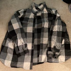 black white and gray plaid flannel